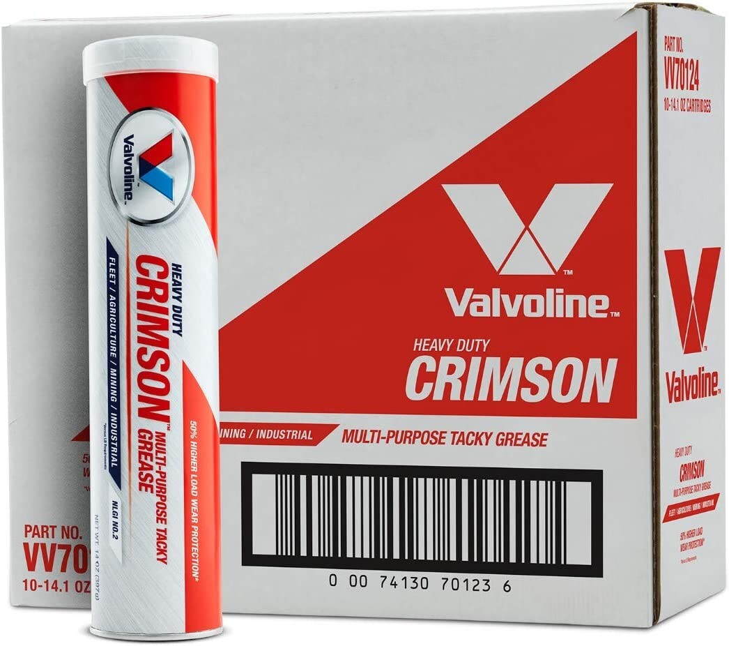 Valvoline VV70124 Crimson #2 Heavy Duty Grease; (10 pack) 14oz tubes
