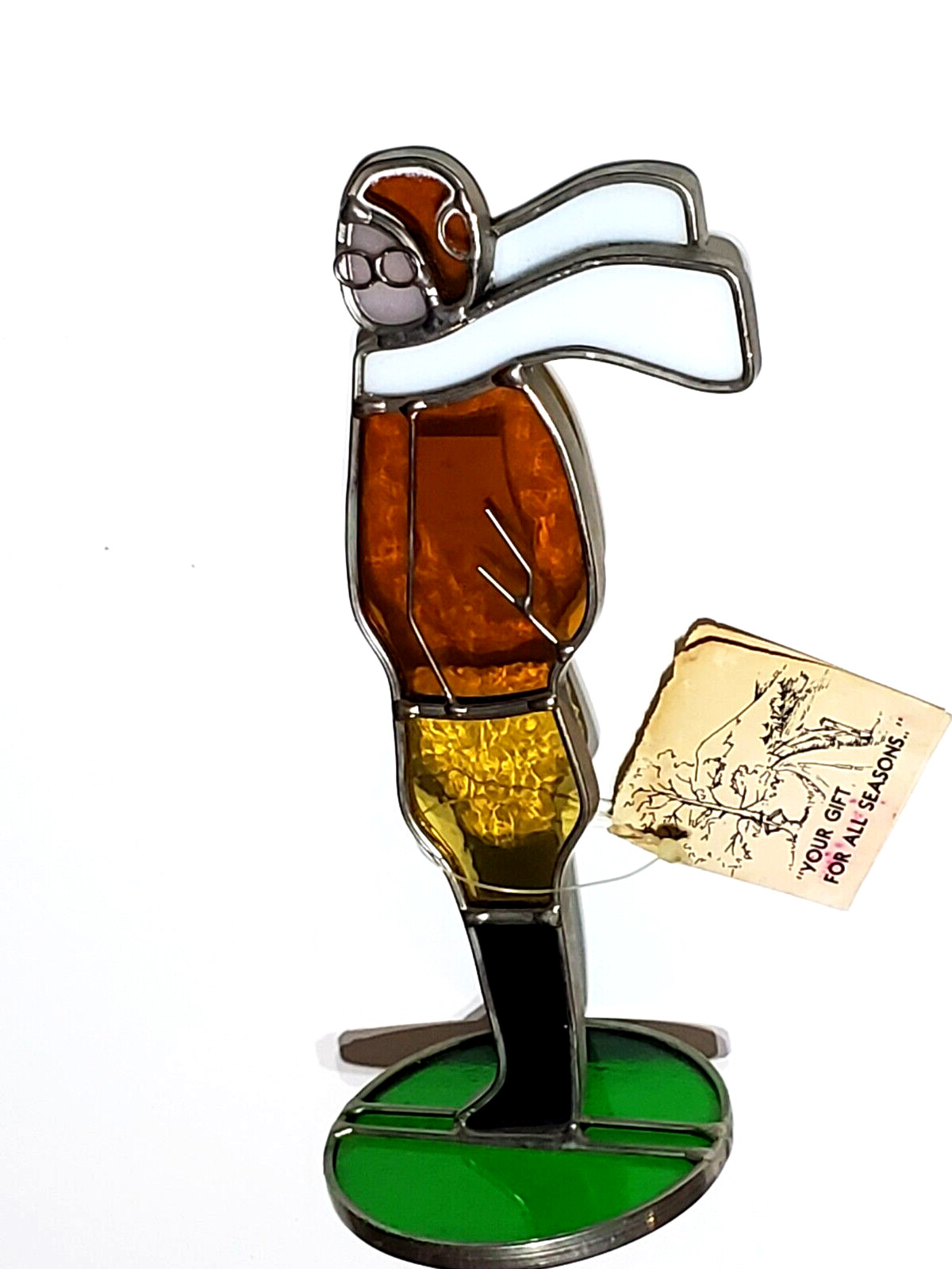 RARE NEW ENGLAND RUSTICS STAINED GLASS PILOT BARNSTORMER 7 1/2" FIGURINE