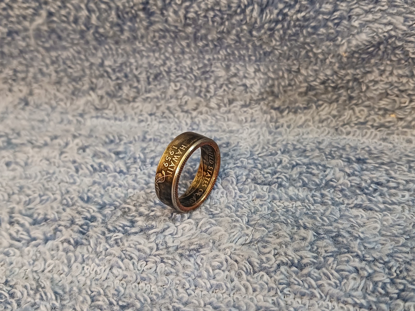 Hawaii Handcrafted Washington Quarters coin ring, size 6  2008