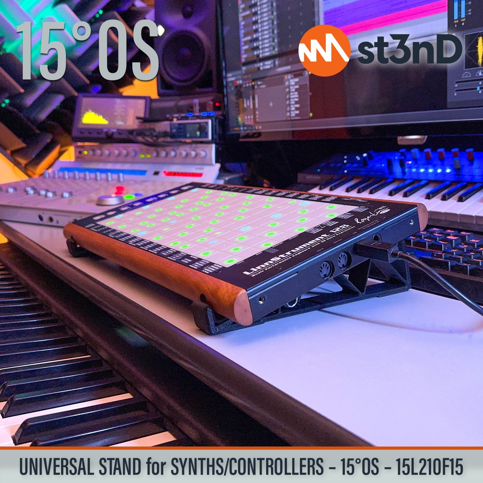 UNIVERSAL STAND for SYNTHS / CONTROLLERS - 15° - Open Style - 15L210F15