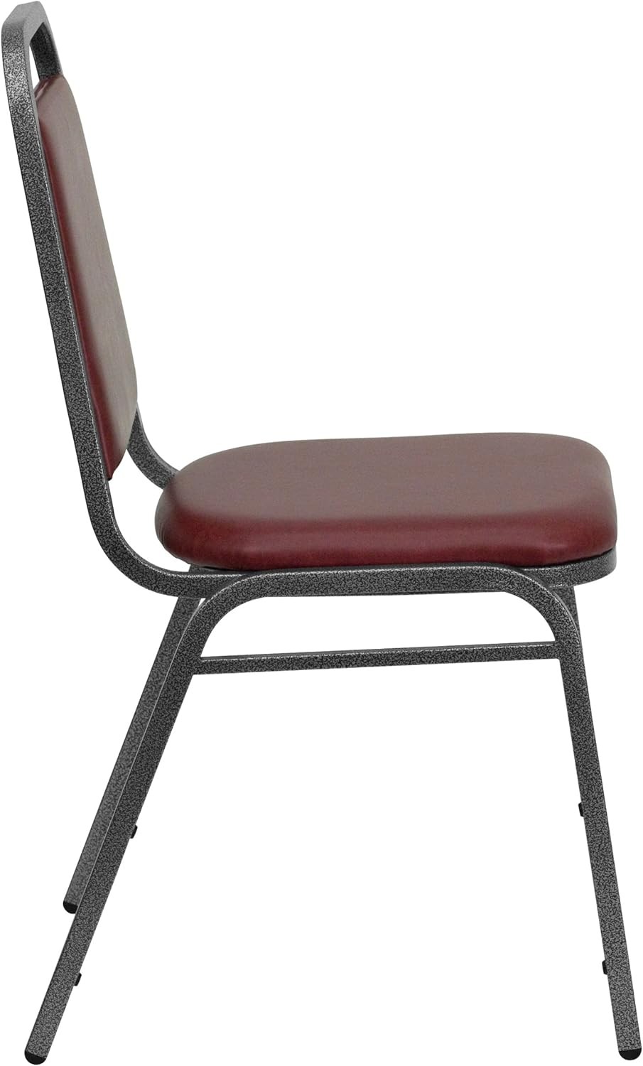 HERCULES Series Trapezoidal Back Stacking Banquet Chair in Burgundy Vinyl Silver