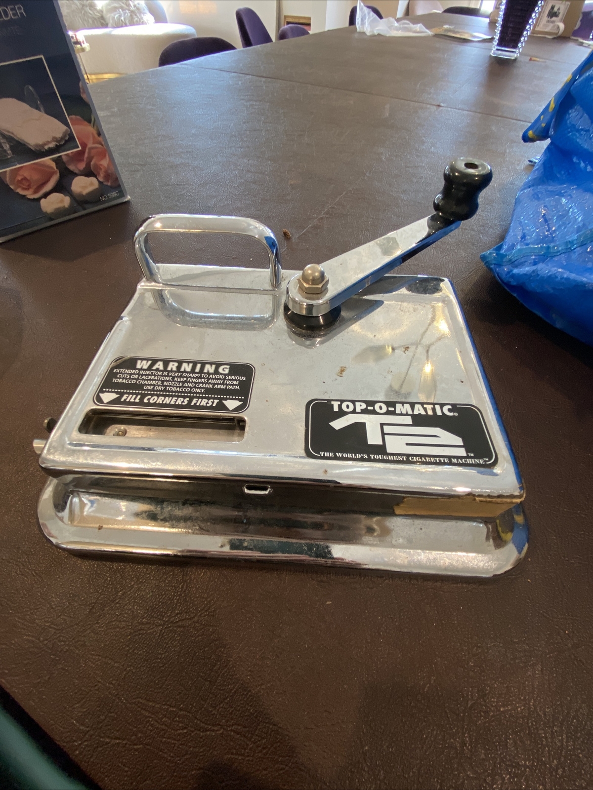 Top-O-Matic Cigarette Rolling Machine Make Your Own Model T2 Vintage Stainless