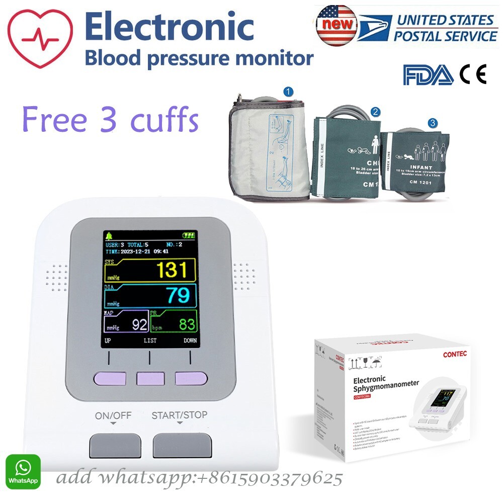 Upper Arm Digital Blood Pressure Monitor NIBP Machine, Adult/Child/Neonatal