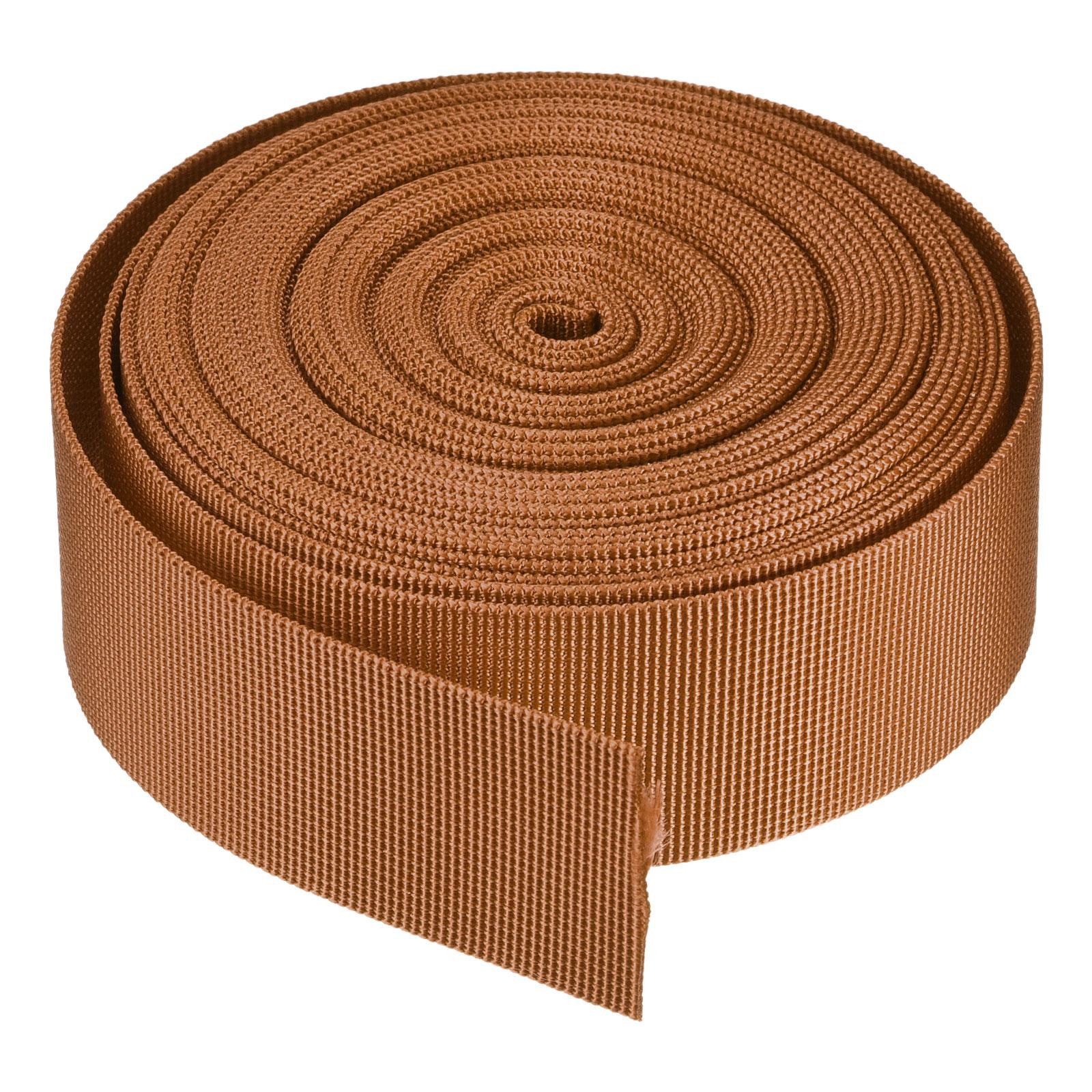 Flat Nylon Webbing Strap 1.5 Inch 10 Yards Dark Brown for Backpack Luggage-rack