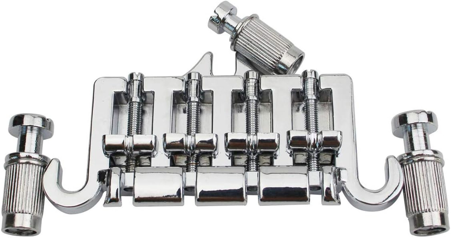 3 Point 4 String Bass Bridge Tailpiece - Zinc Alloy Bridges Tailpiece with Saddl