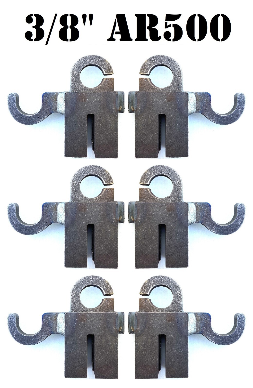3/8” AR500 3/4" Conduit T-Post Pipe Stand Mounts for Steel Shooting Targets 6pc