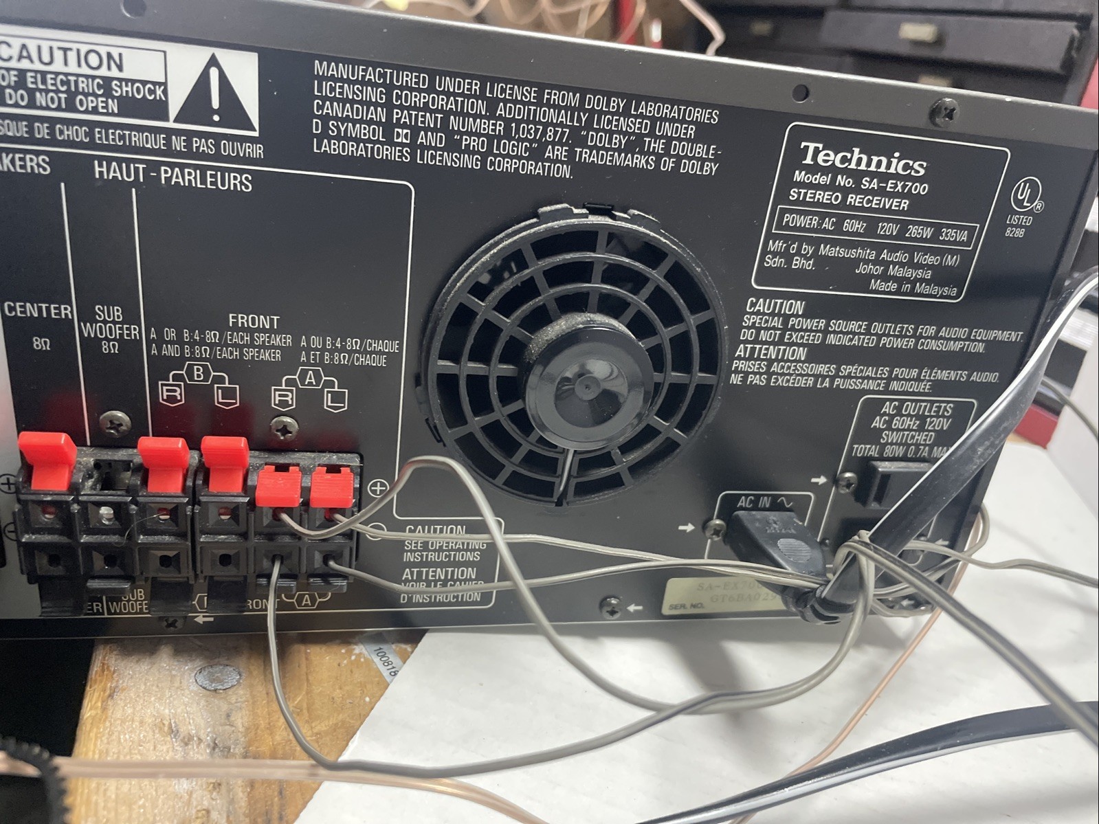 Technics SA-EX700 AV Control Stereo Receiver Phono Bundled with Remote