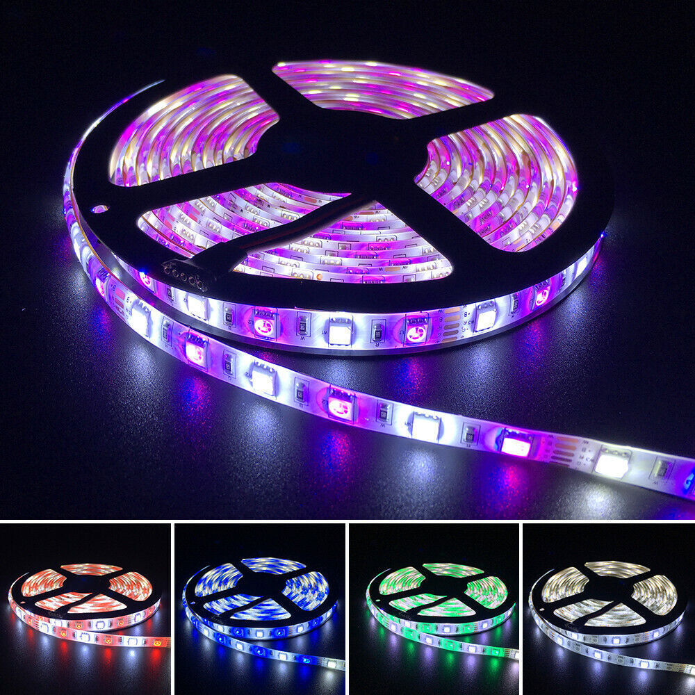 5-20M 5050 RGB RGBW RGBWW LED Strip Light Flexible Tape Controller Power Adapter