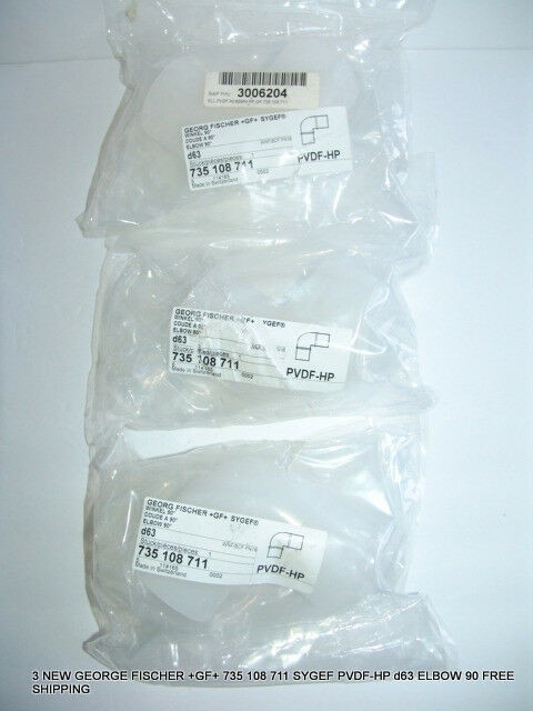 3 NEW GEORGE FISCHER +GF+ 735 108 711 SYGEF PVDF-HP d63 ELBOW 90 FREE SHIPPING