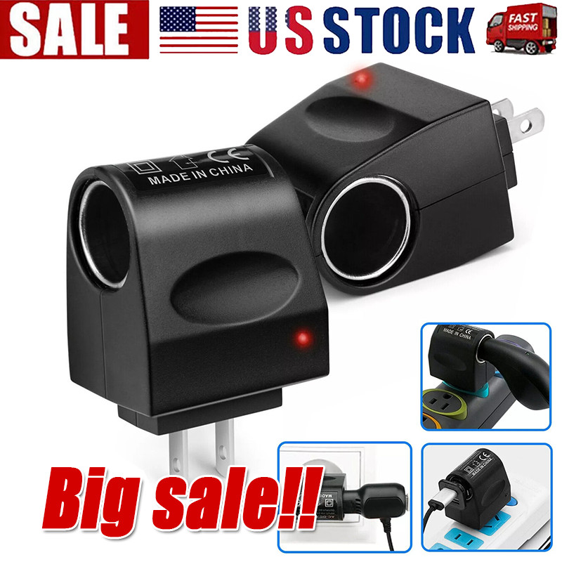 100-240V AC To 12V DC Car Cigarette Lighter Socket Power Adapter Converter LOT