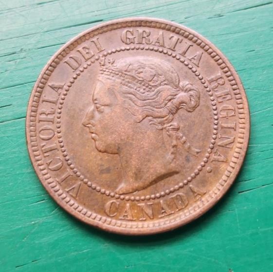 1884 Canada One Cent Bronze Coin #4493