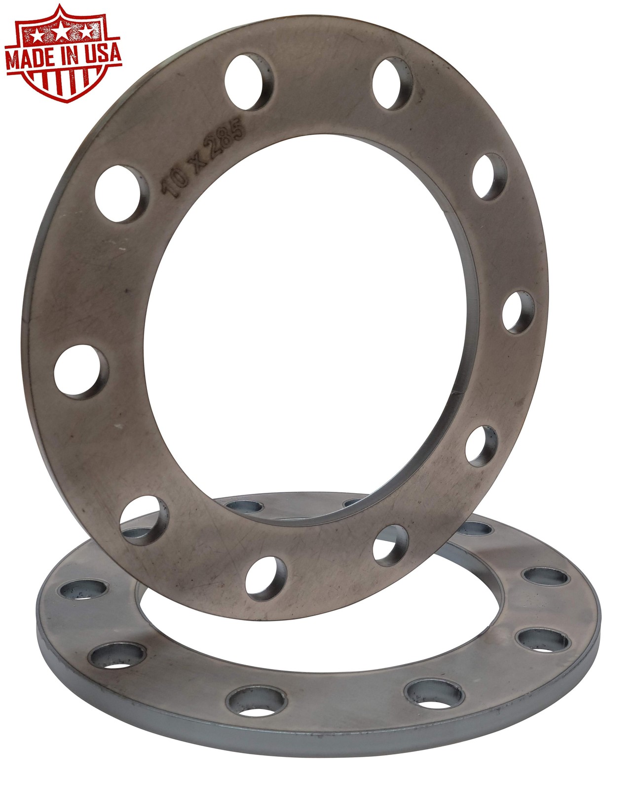 (2) 1/2" Steel Semi Wheel Spacers for 10x285mm or 10x11.25" Lug Bolt Pattern Hub