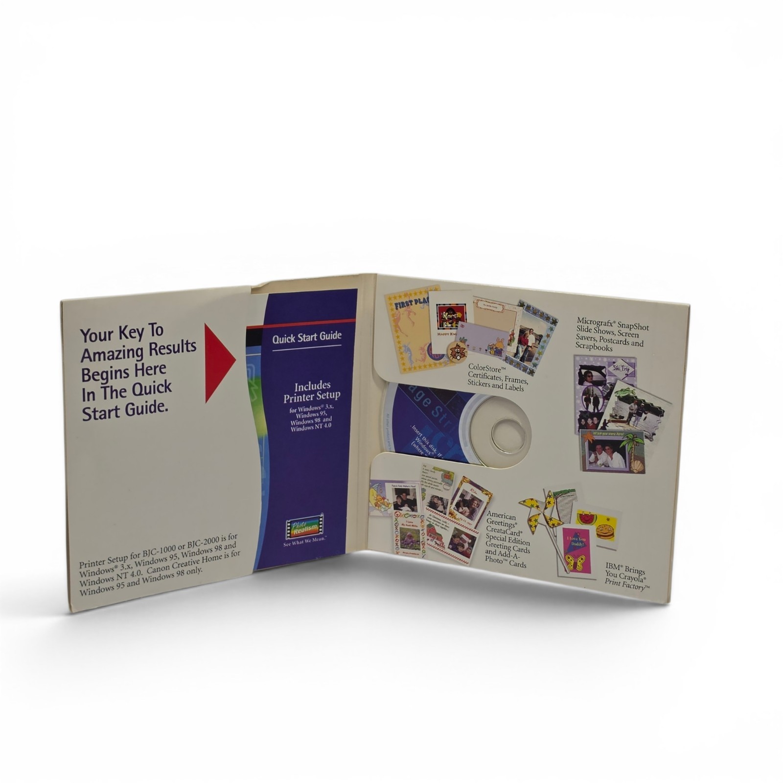 Canon Creative Home Printer Setup v4.3 CD-ROM w/ Quick Start Guide Windows 95/98