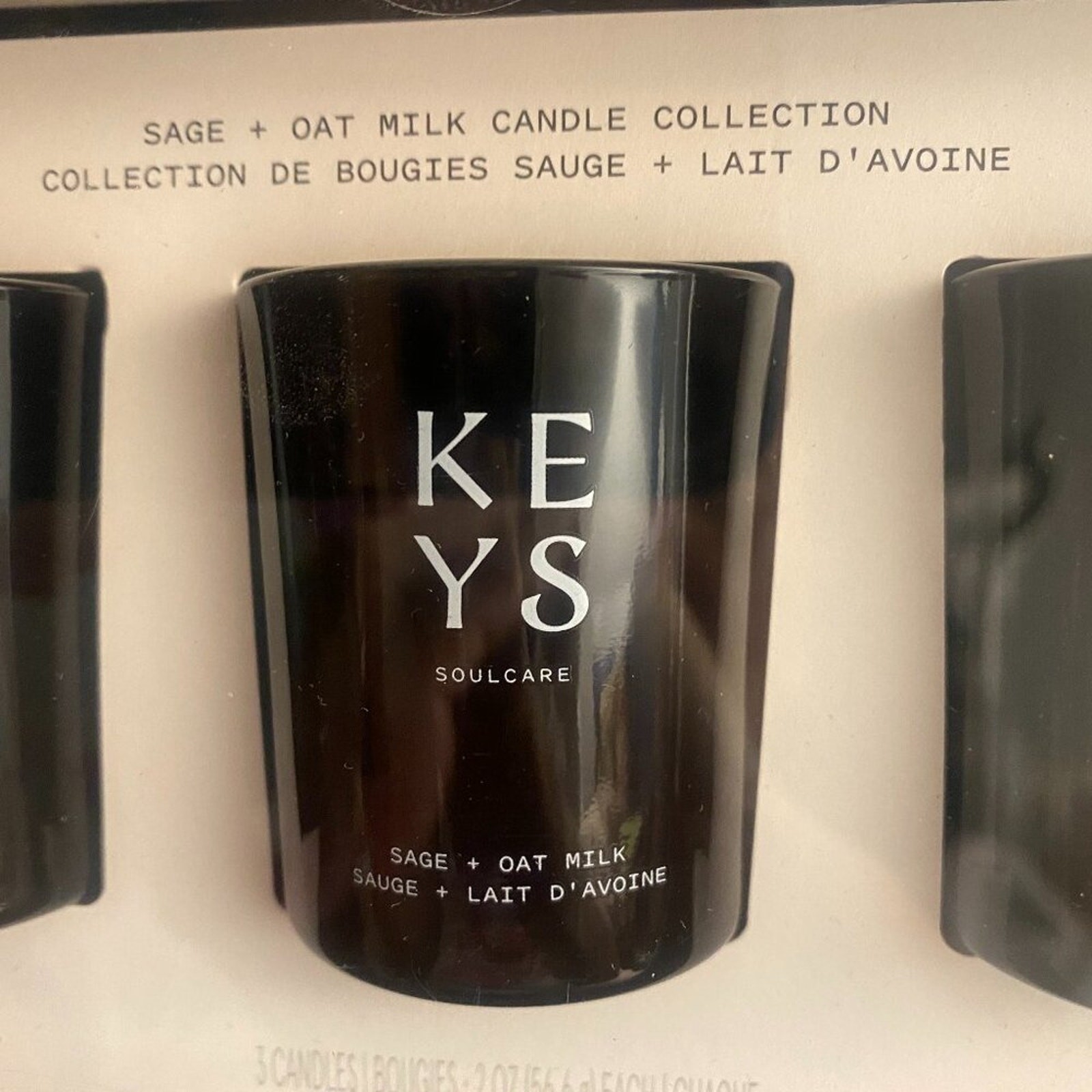 Key Soul Care 2 oz candles set of 3 scent Sage & Oatmilk