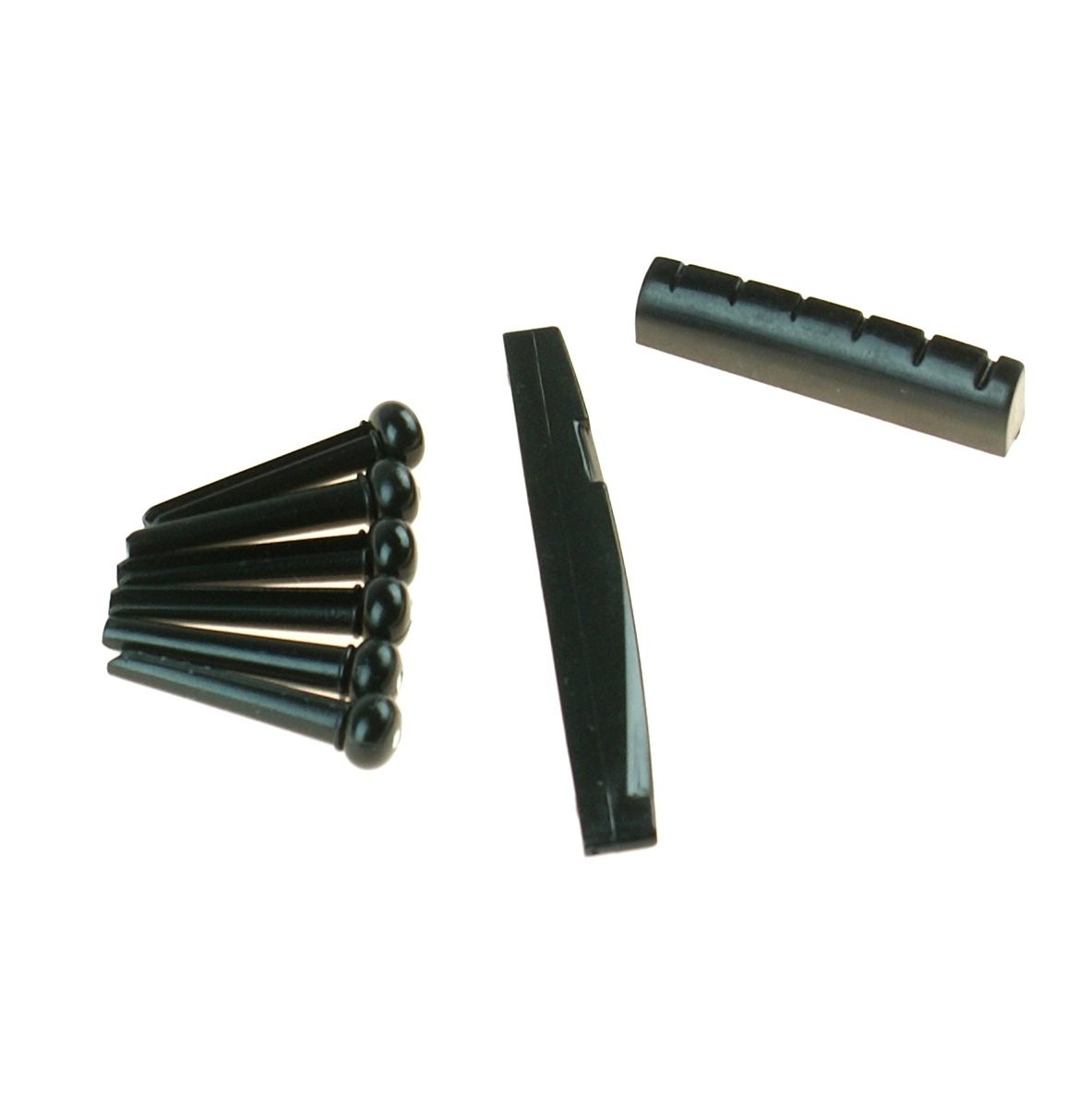 Acoustic Guitar Saddle/Bridge Pins/Nut Combo Set,Black