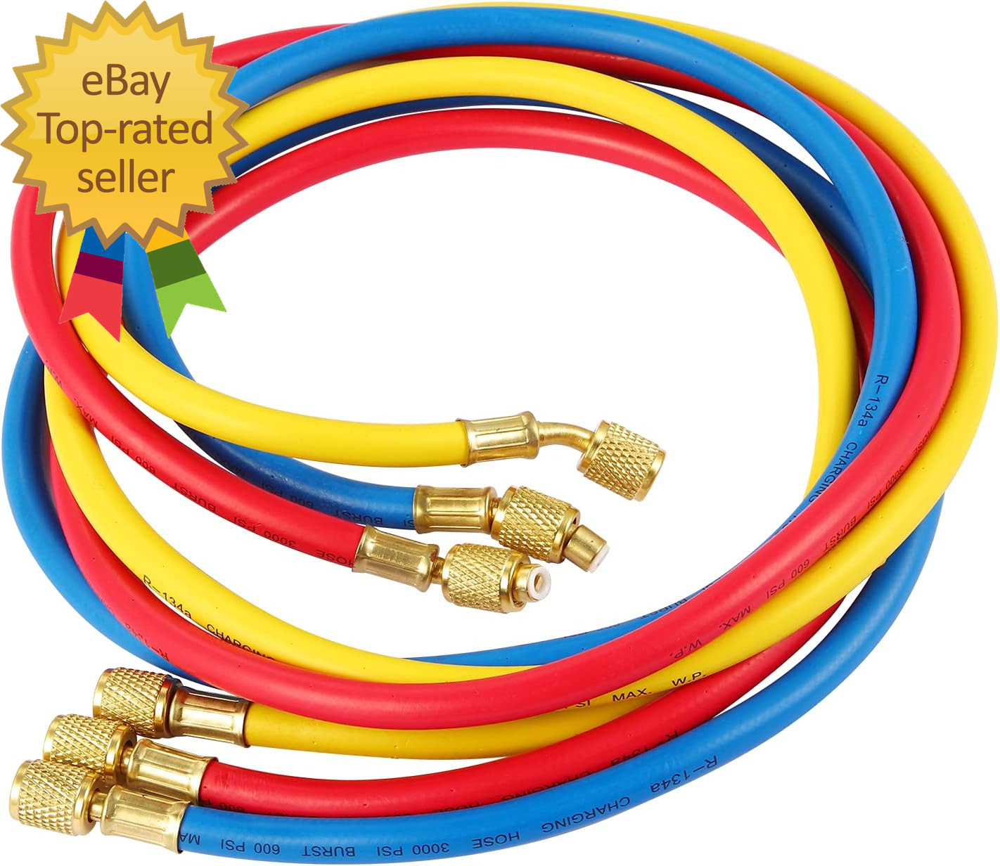 3 Pieces AC Manifold Gauge Hose Kit for R410A R22 R134A R404A 1 4 Thread Automot