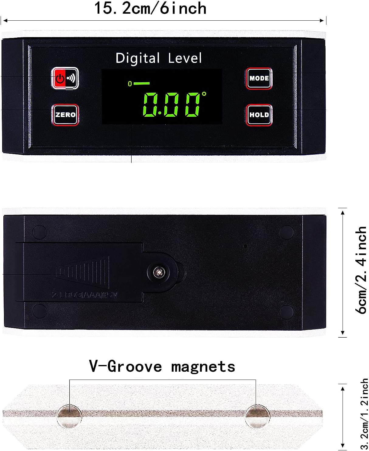 Inclinometer, Digital Protractor/Level/Angle Finder and Gauge Tools with V-Groov