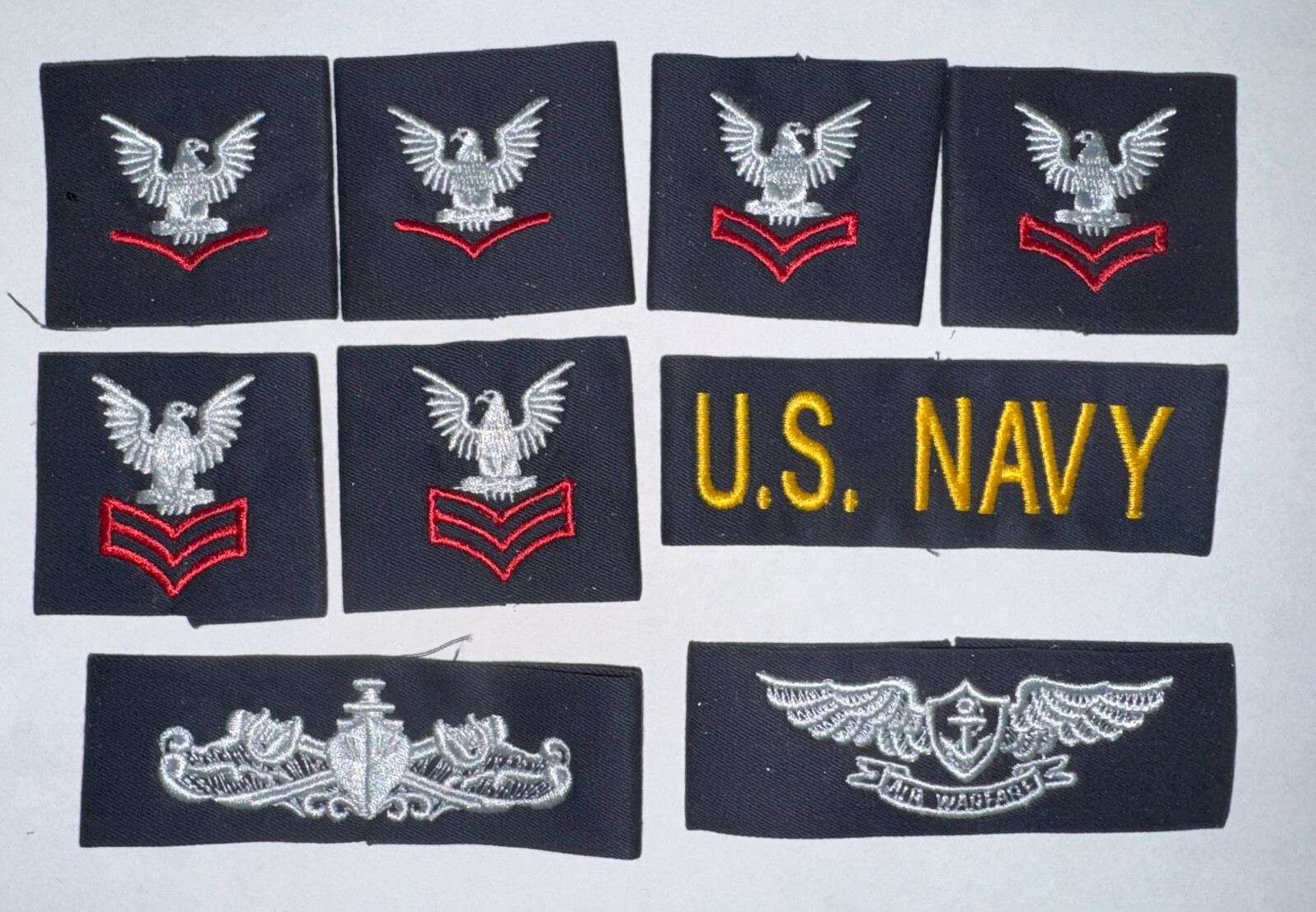 Lot of 9 US Navy Patches for Coveralls USN