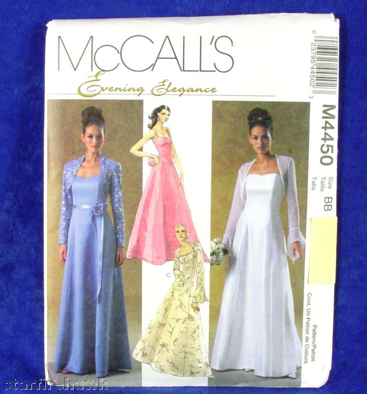 McCall's 4450 Evening Elegance Prom, Bridal Gown  size 12-18 Sewing pattern