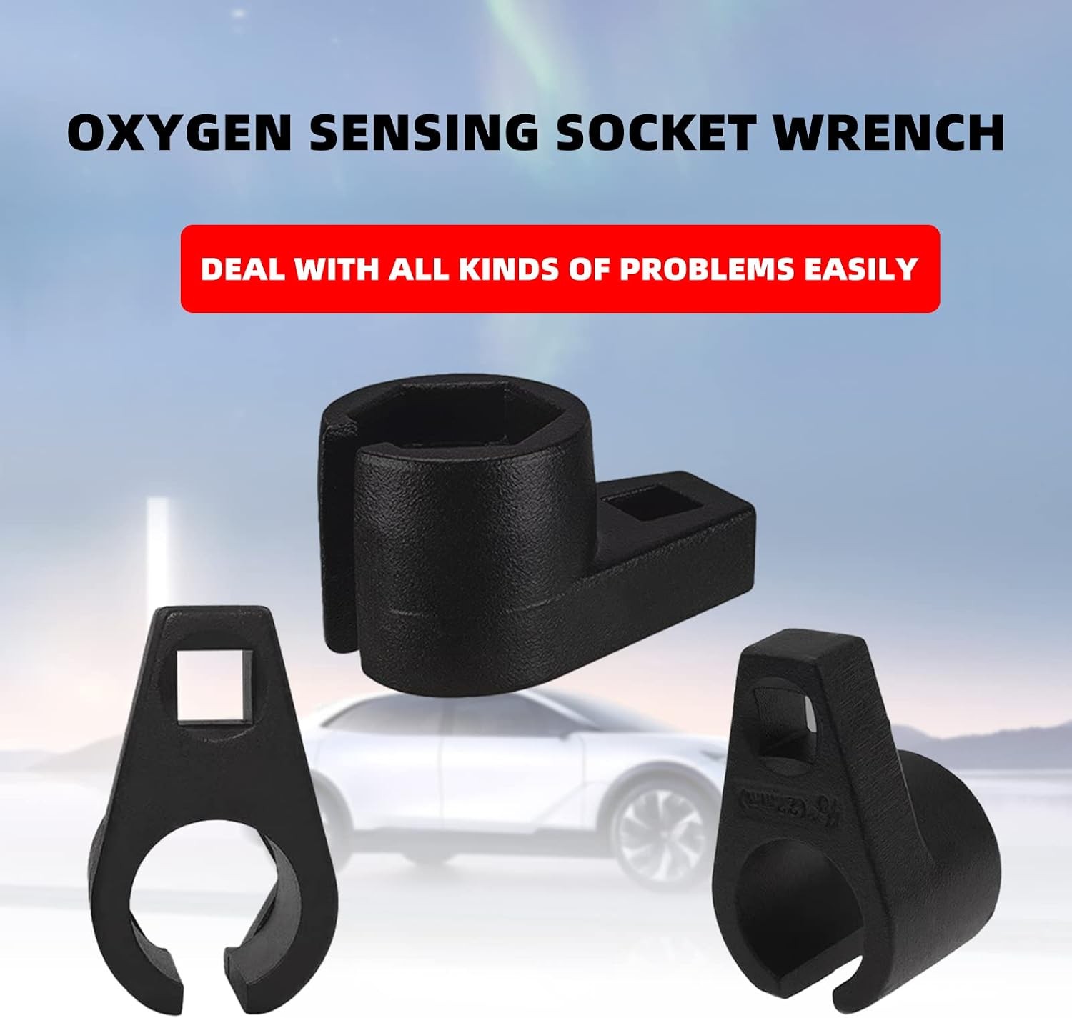Premium Offset Oxygen Sensor Socket, 3/8 Inch Drive, 7/8 Inch (22mm),