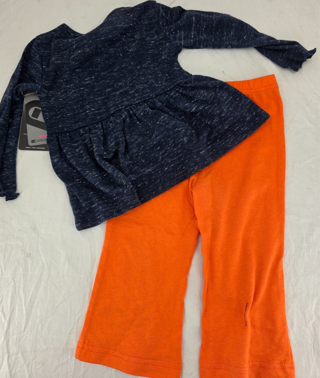 NEW Auburn Tigers Colosseum Navy LS Shirt Pants Outfit Set Infant Girls 6-12 Mos