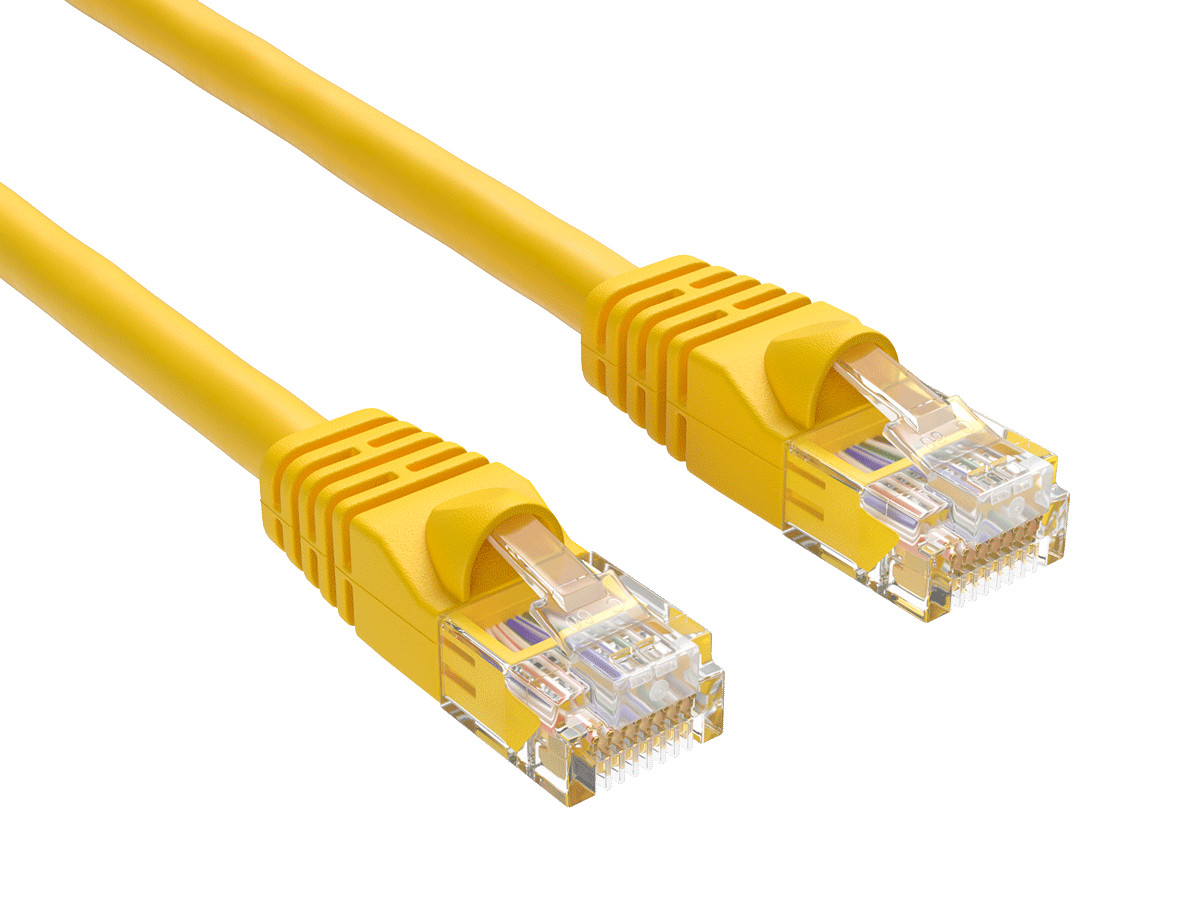 3ft Cat5e UTP Ethernet Network Patch Cable Snagless 24AWG Bare Copper, Yellow
