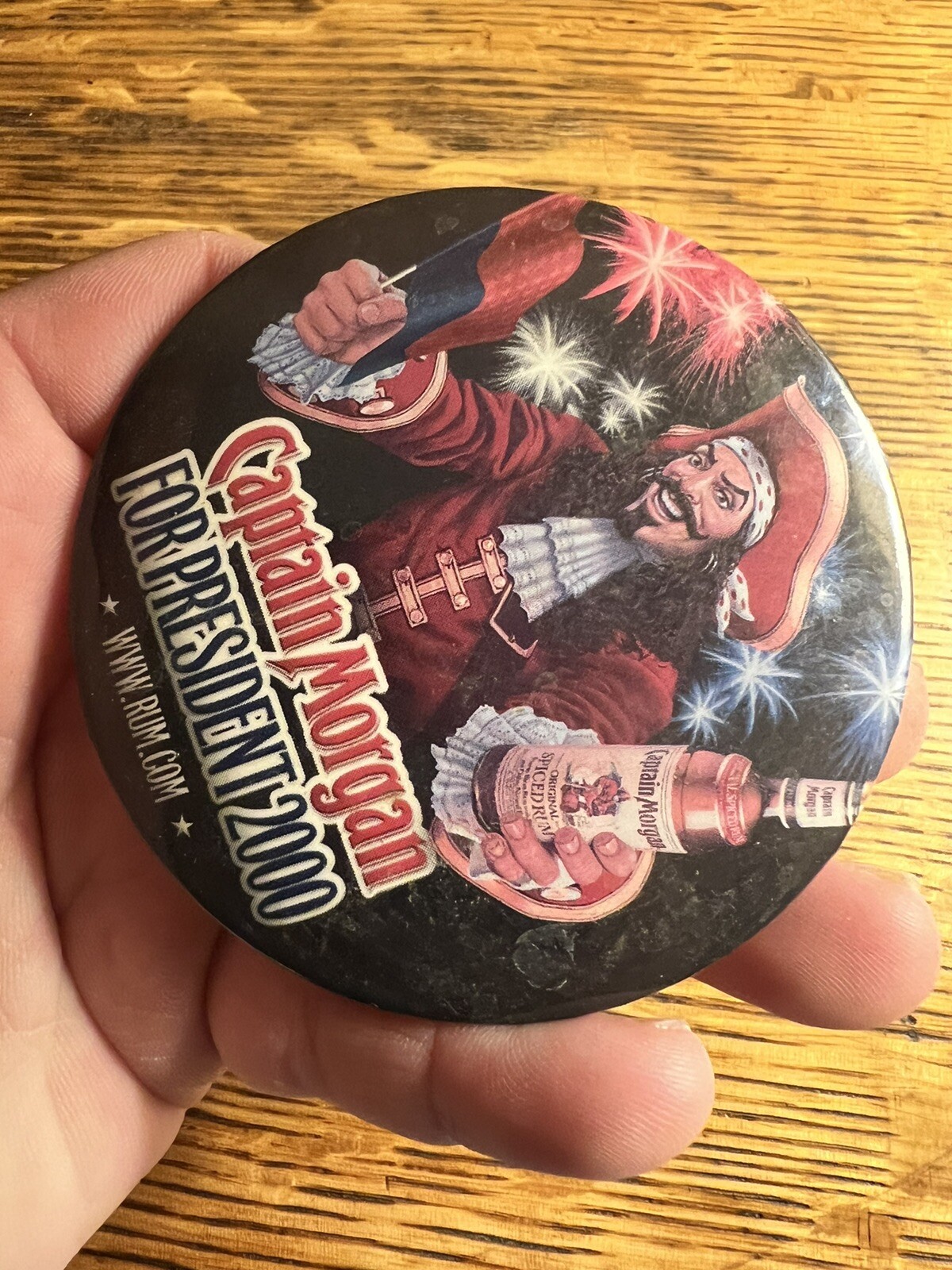 2000 CAPTAIN MORGAN for PRESIDENT pinback button