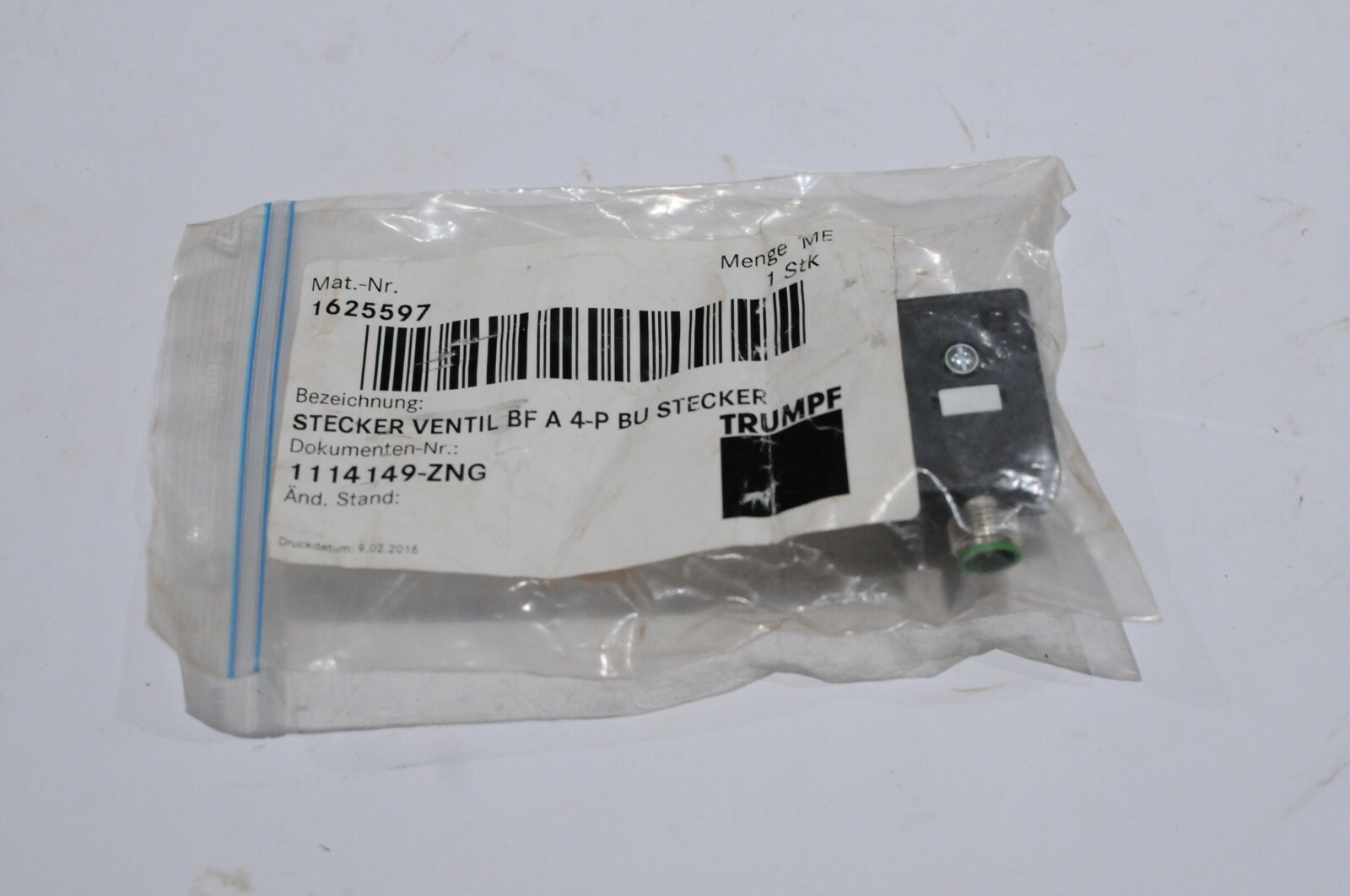 TRUMPF VALE CONNECTOR STECKER VENTIL BF A 4-P