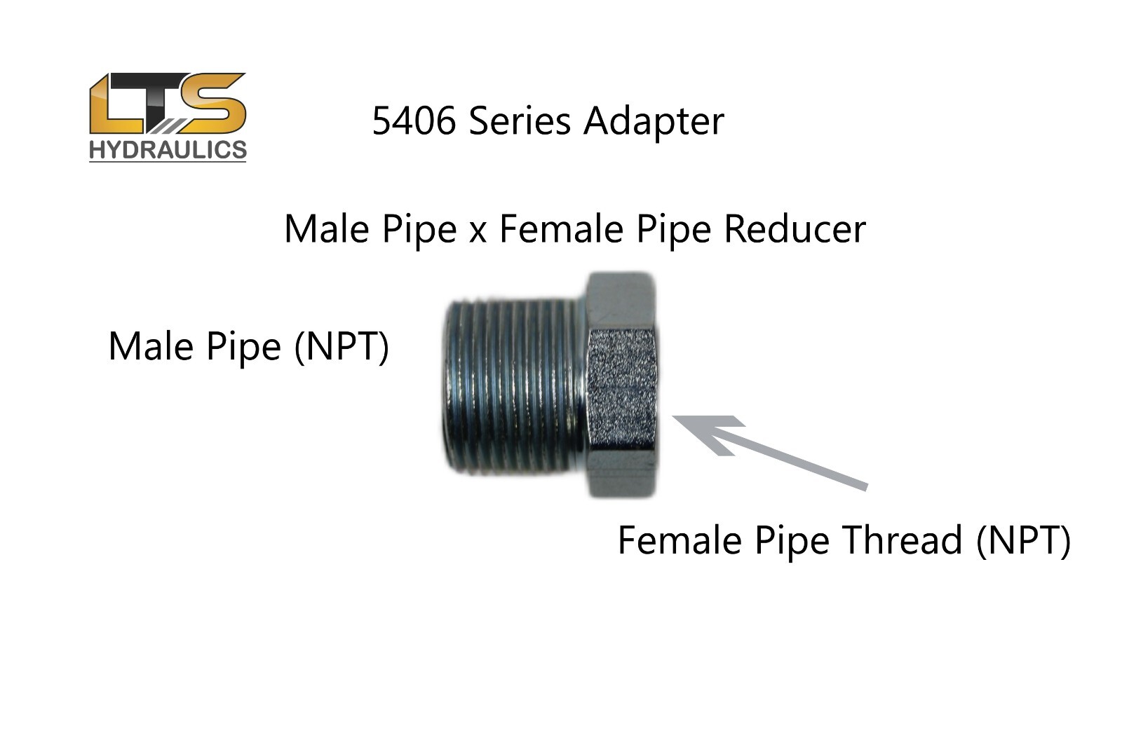 5406-08-04 Steel Hydraulic Pipe Reducer 1/2" Male Pipe x 1/4" Female Pipe NPT
