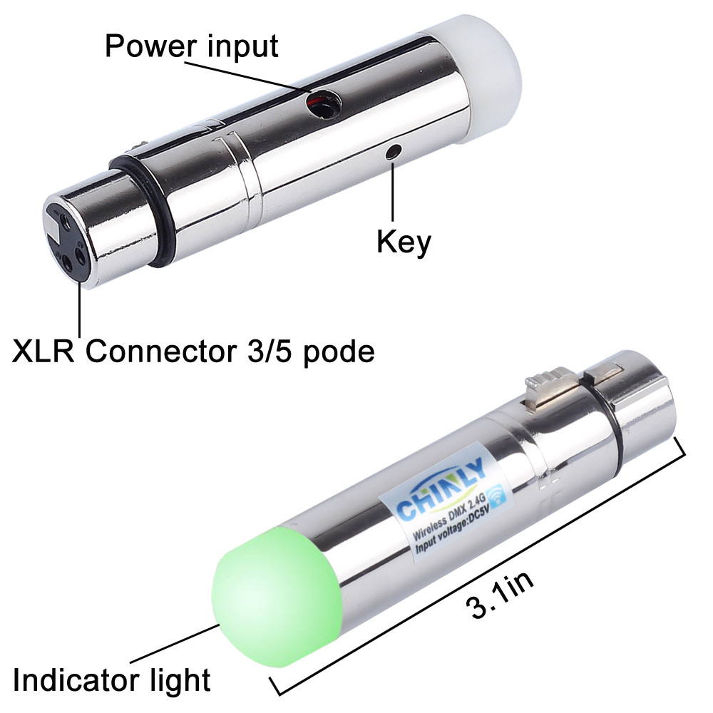 DMX512 Controller 1 Transmitter with 3 Receiver Wireless Control for Stage Light