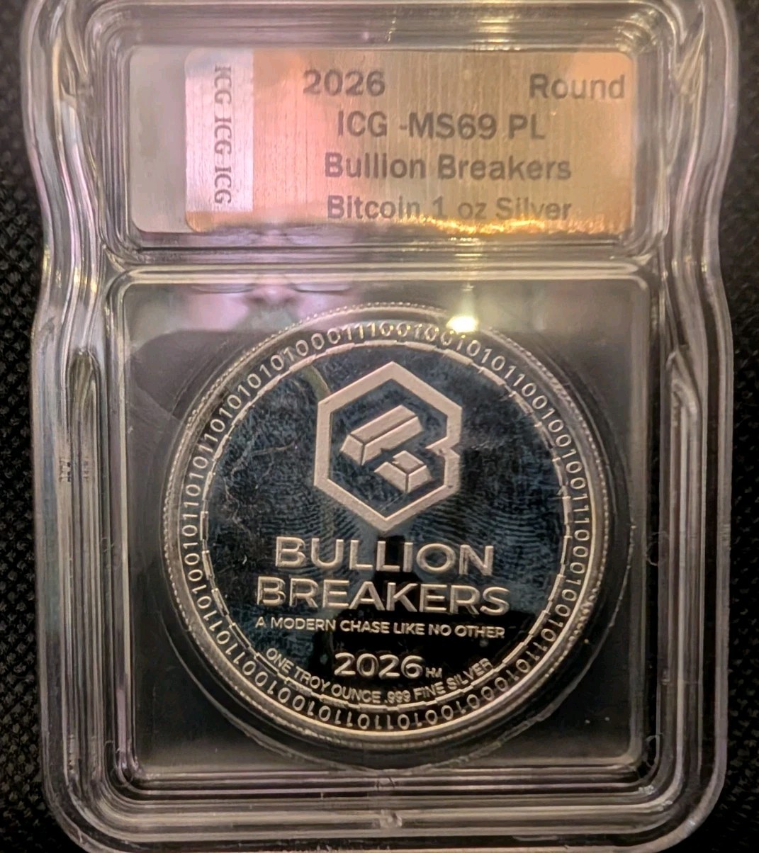2026 Bullion Breakers Bitcoin 1oz .999 Silver Proof Like
