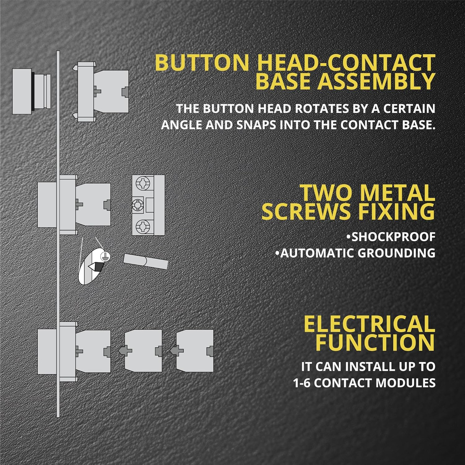 Double Head Push Button with Signal Lamp AC/DC Control Switch for Industrial