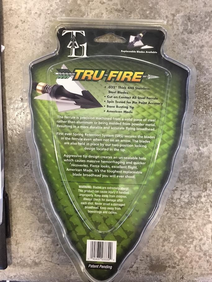 Tru Fire T1 Fixed Blade Broadheads 125 Grain 3-Pack