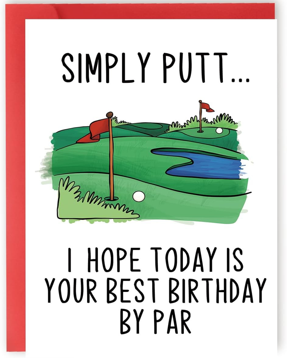 Funny Golf Birthday Card for Men, Snoopy Sports Bday Gifts for Dad Uncle Husband