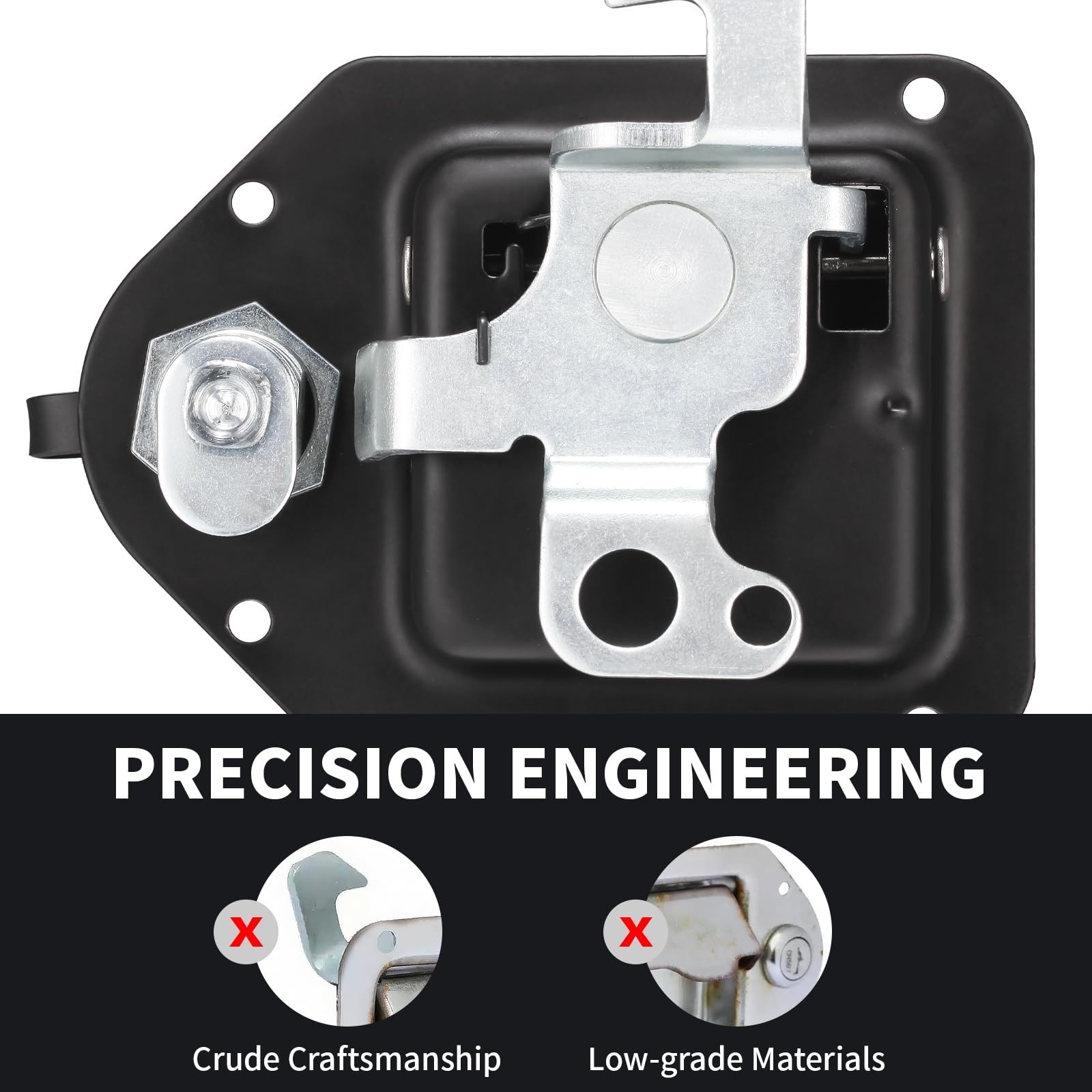 Black Truck Box Latch Replacement kit, Paddle Latch Tool Box Locks with Keys,...