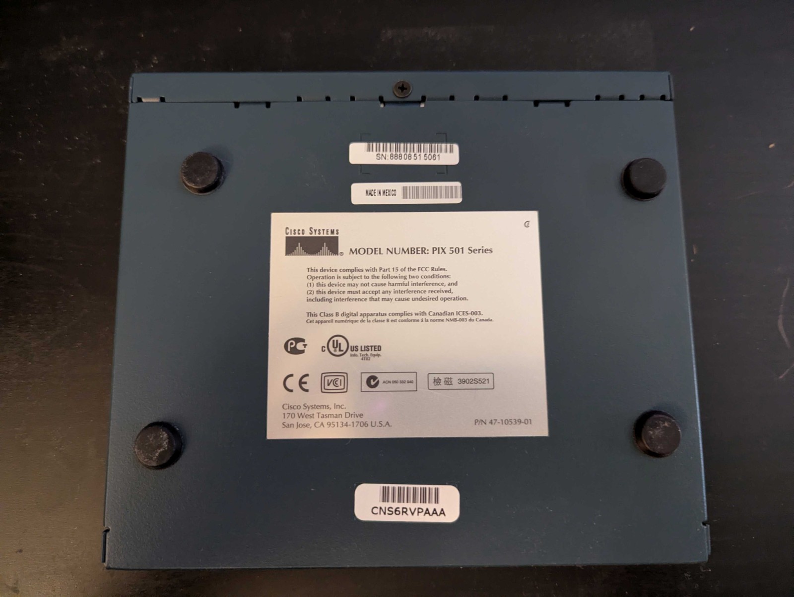 Cisco Systems PIX 501 Firewall VPN Security Networking.