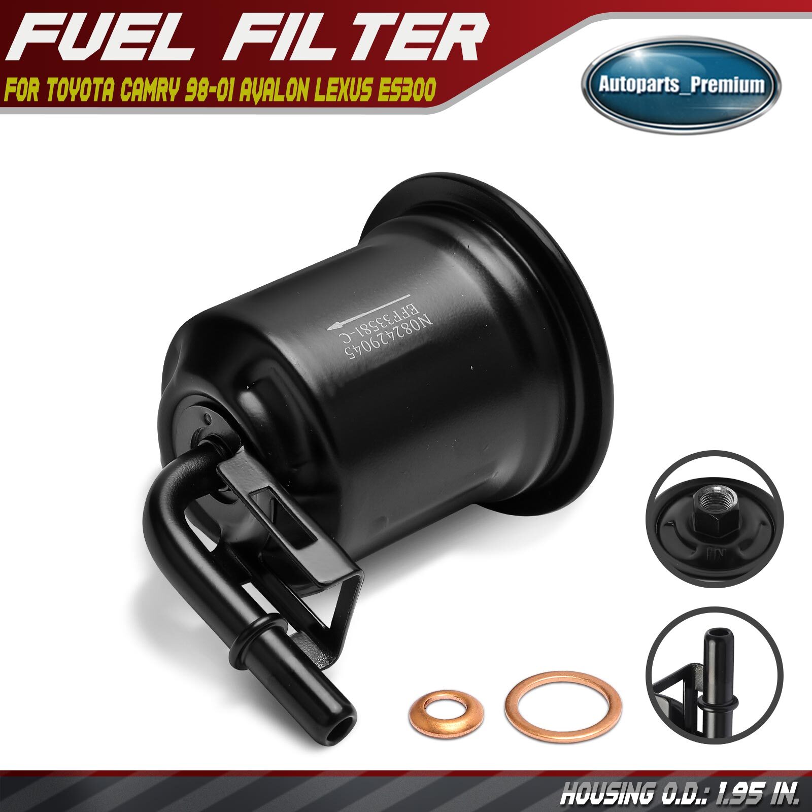 Fuel Filter for Toyota Camry 1998-2001 Solara Avalon Lexus ES300 97-01 3.0L 2.4L