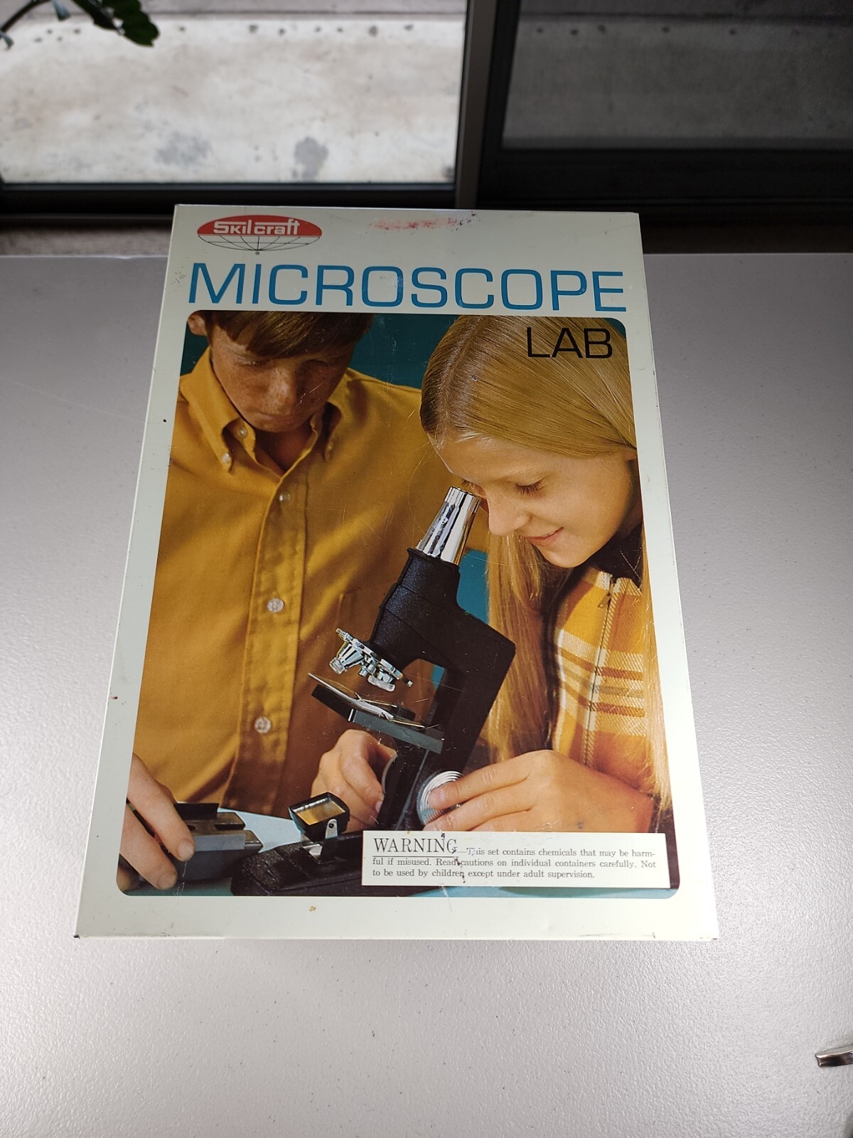 Vintage Skil Craft Microscope Lab with Steel Box, 450 Power Metal