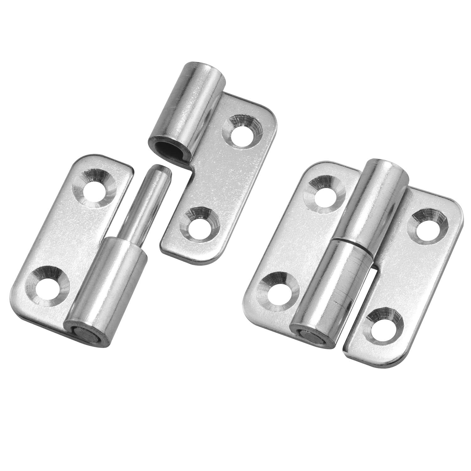 Mini 1.5-Inch Left-Handed Stainless Steel Lift-Off Hinges with Screws - 2PCS