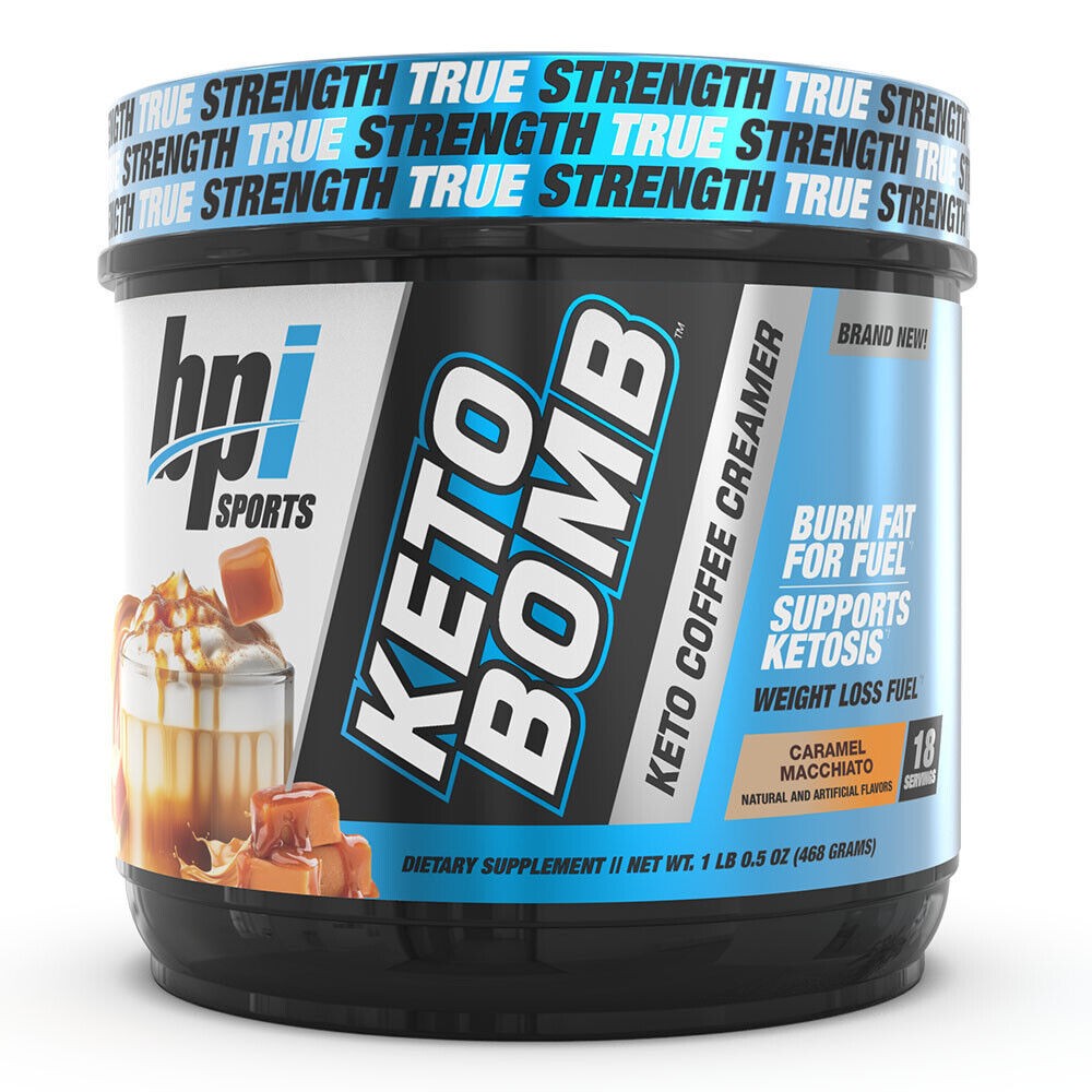 BPI Sports Keto Bomb Ketogenic Creamer for Coffee 18 Servings Caramel Macchiato