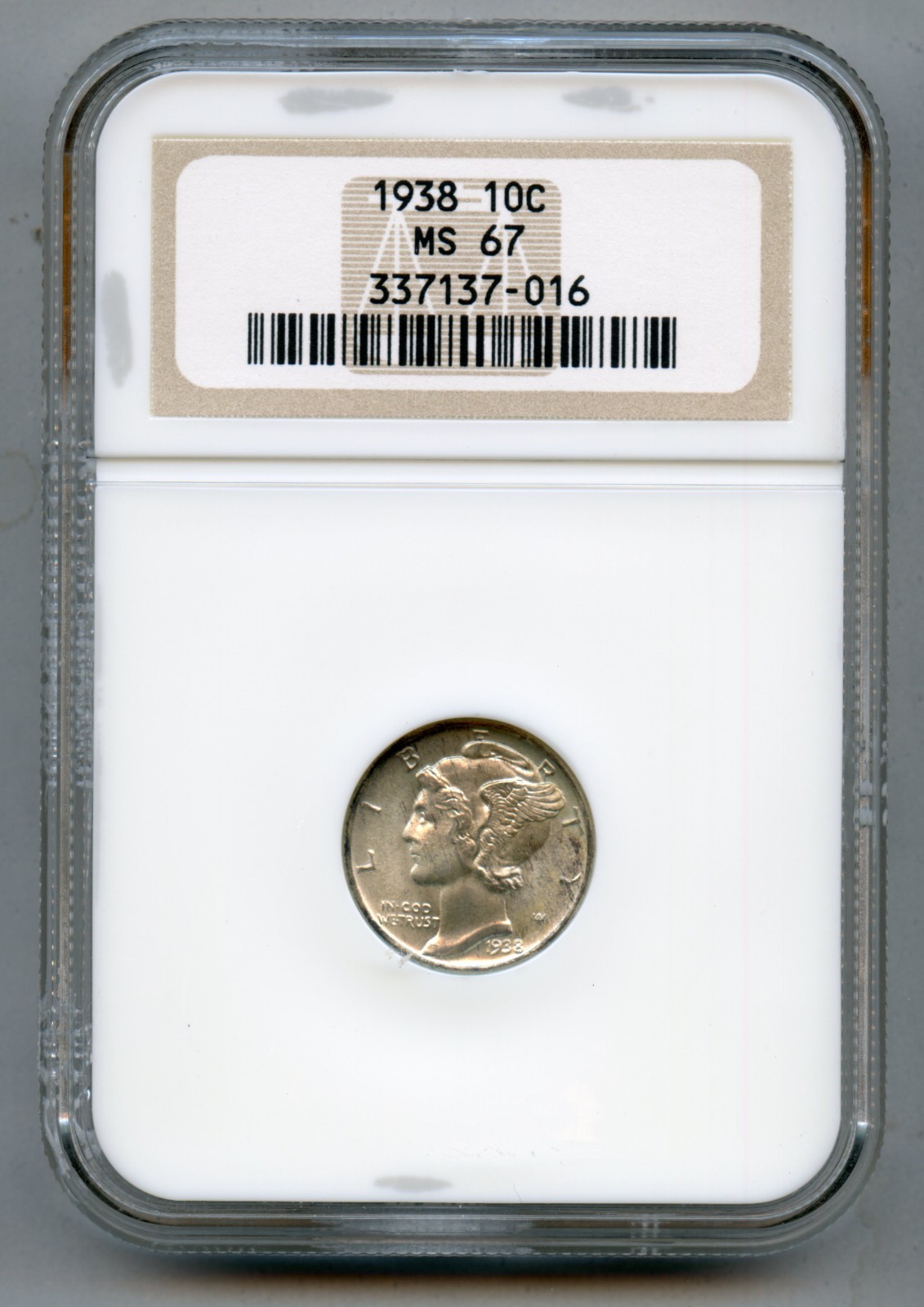 1938 Mercury Silver Dime NGC MS 67