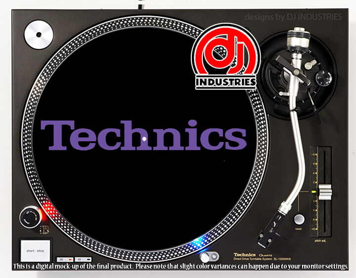 Technics Classic Purple on Black - DJ slipmat for LP turntable record player