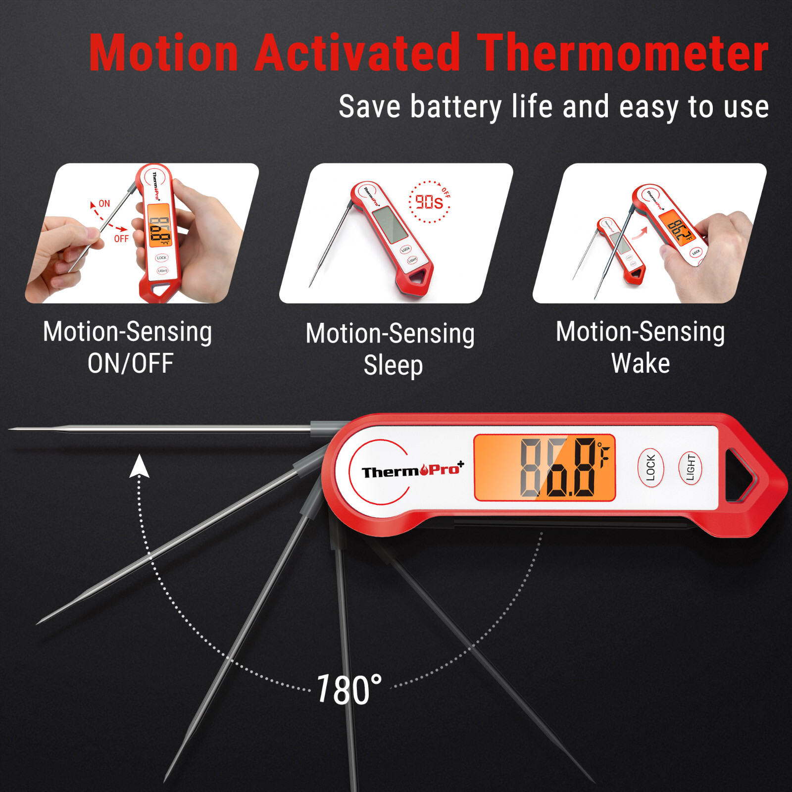 ThermoPro Waterproof Digital Instant Read Meat Thermometer 4/Kitchen Cooking BBQ