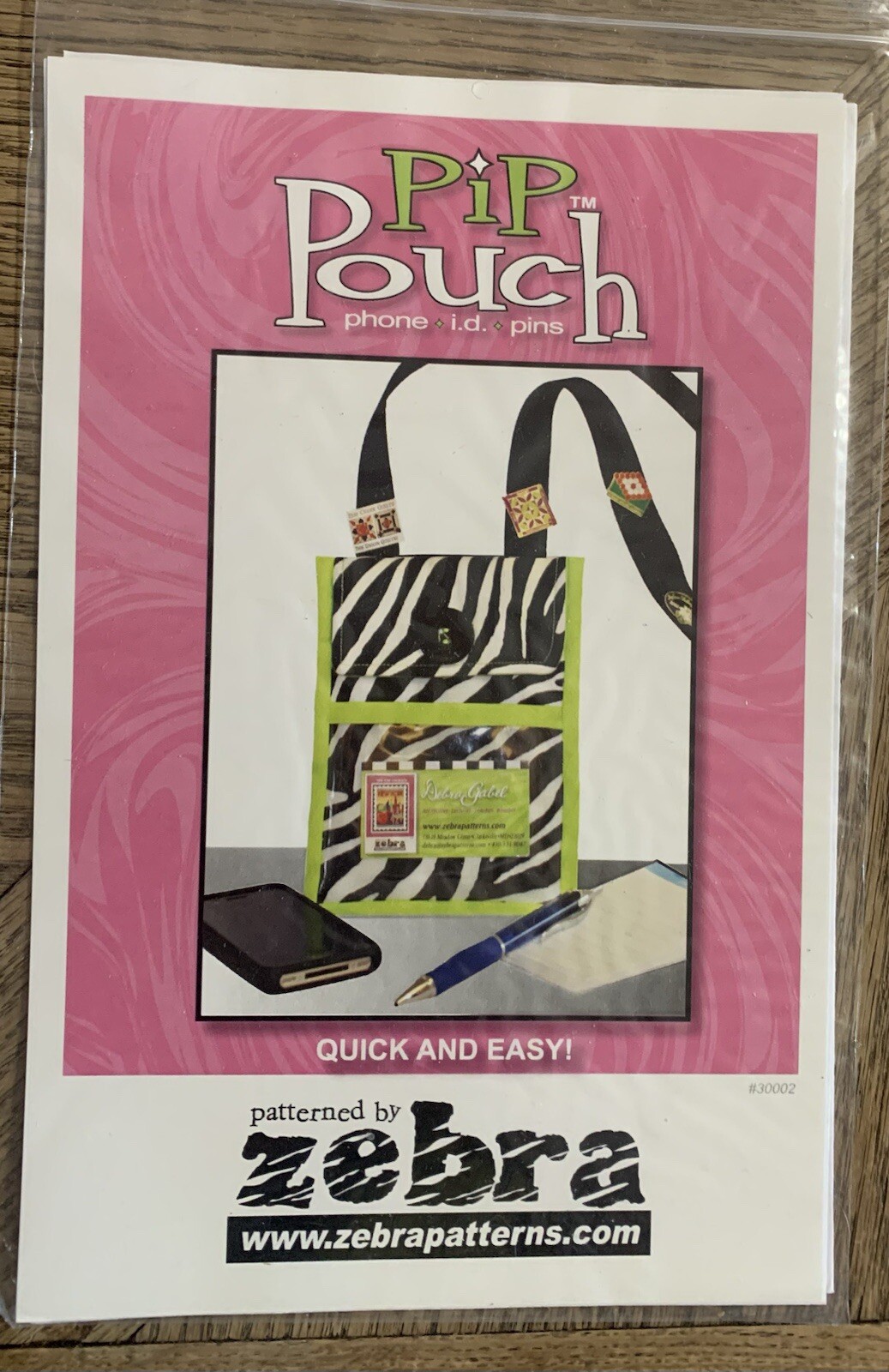 Pip Pouch Phone Holder Zebra Patterns Sewing Pattern