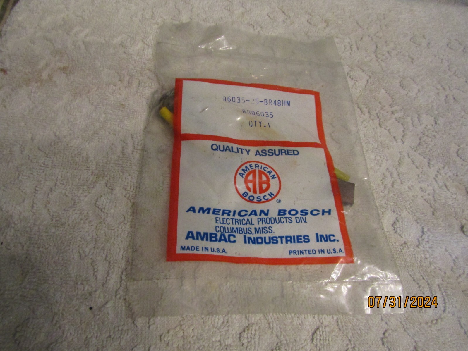American Bosch 6035-25-BR48HM 6035 BR6035 Set of 2 Brushes NOS USA