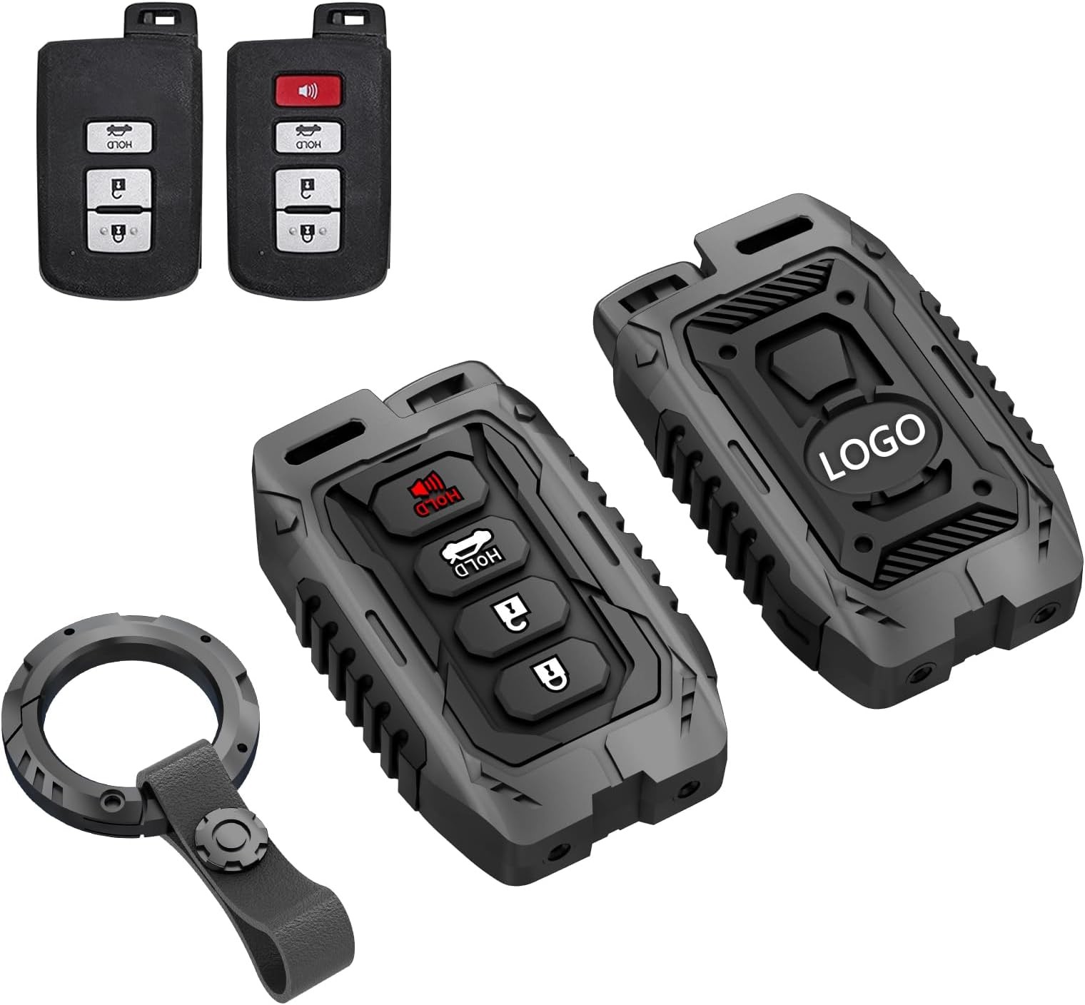 OMU Metal Key Fob Cover Compatible with Toyota 2016-2023 Tocoma/2020-2021 4Ru...