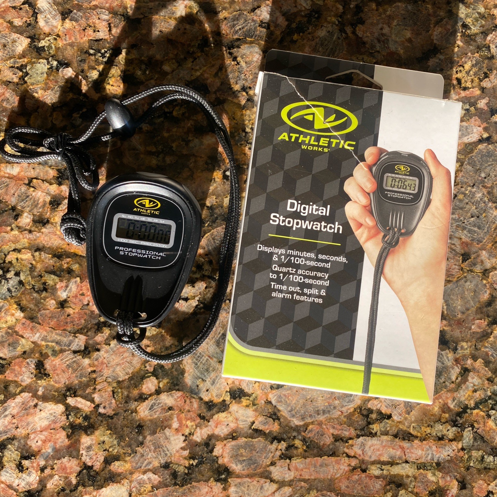 Athletic Works Digital Stopwatch - Black Open Box