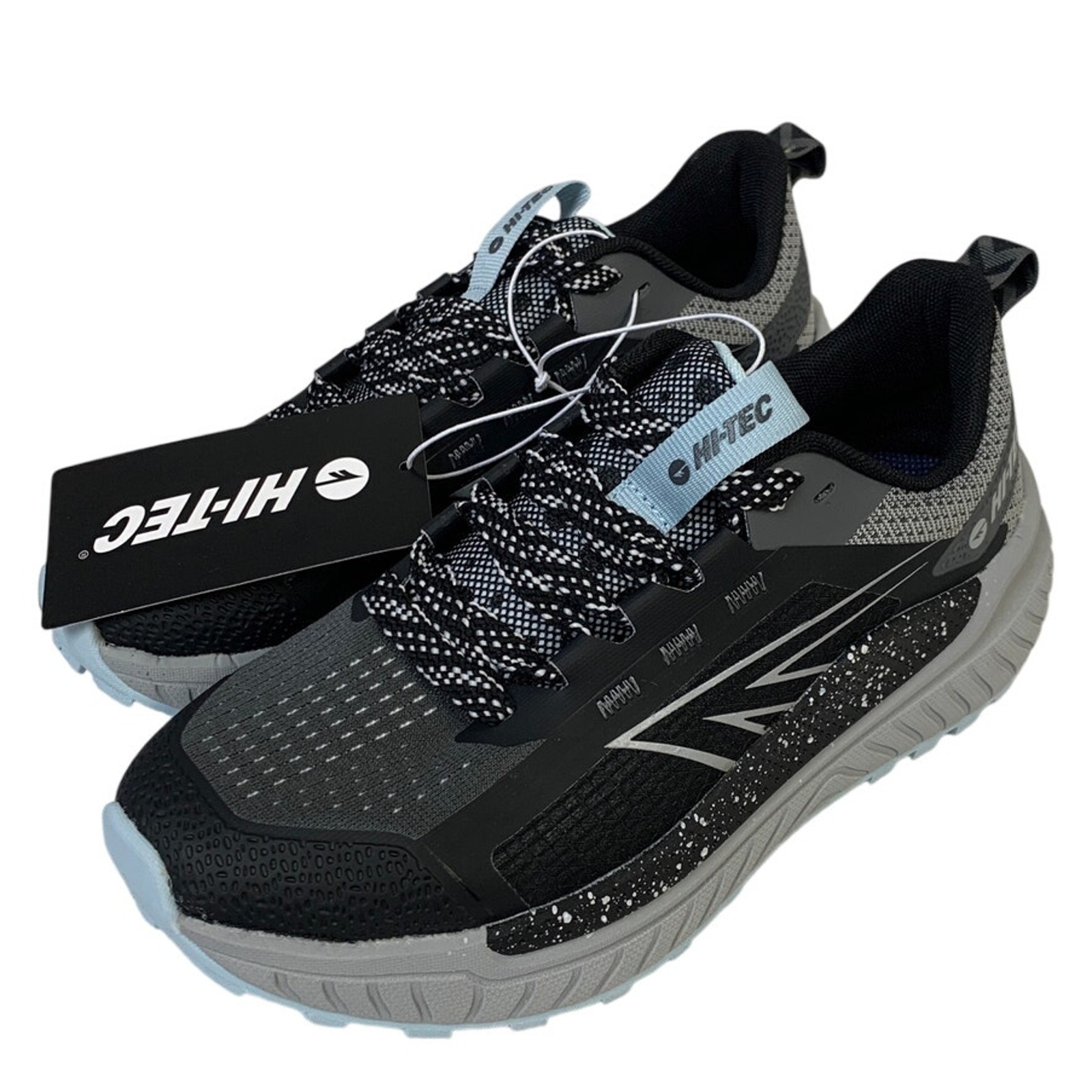 New In Box Hi-Tec Womens Size 8 Black Gray Lace Up Comfort Athletic Shoes