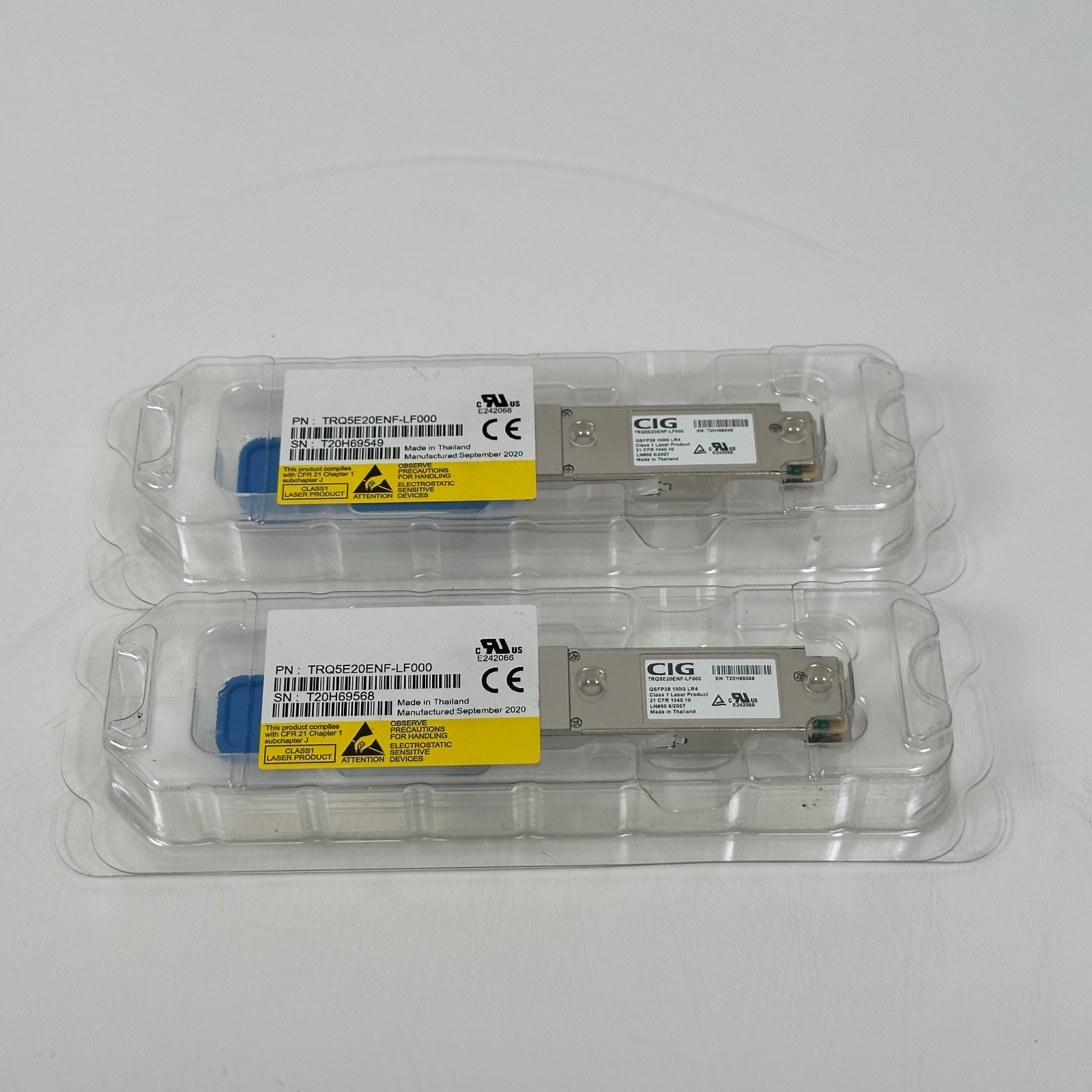 (NEW) CIG TRQ5E20ENF-LF000 QSFP28 100G LR4 Transceiver Module (Pair)