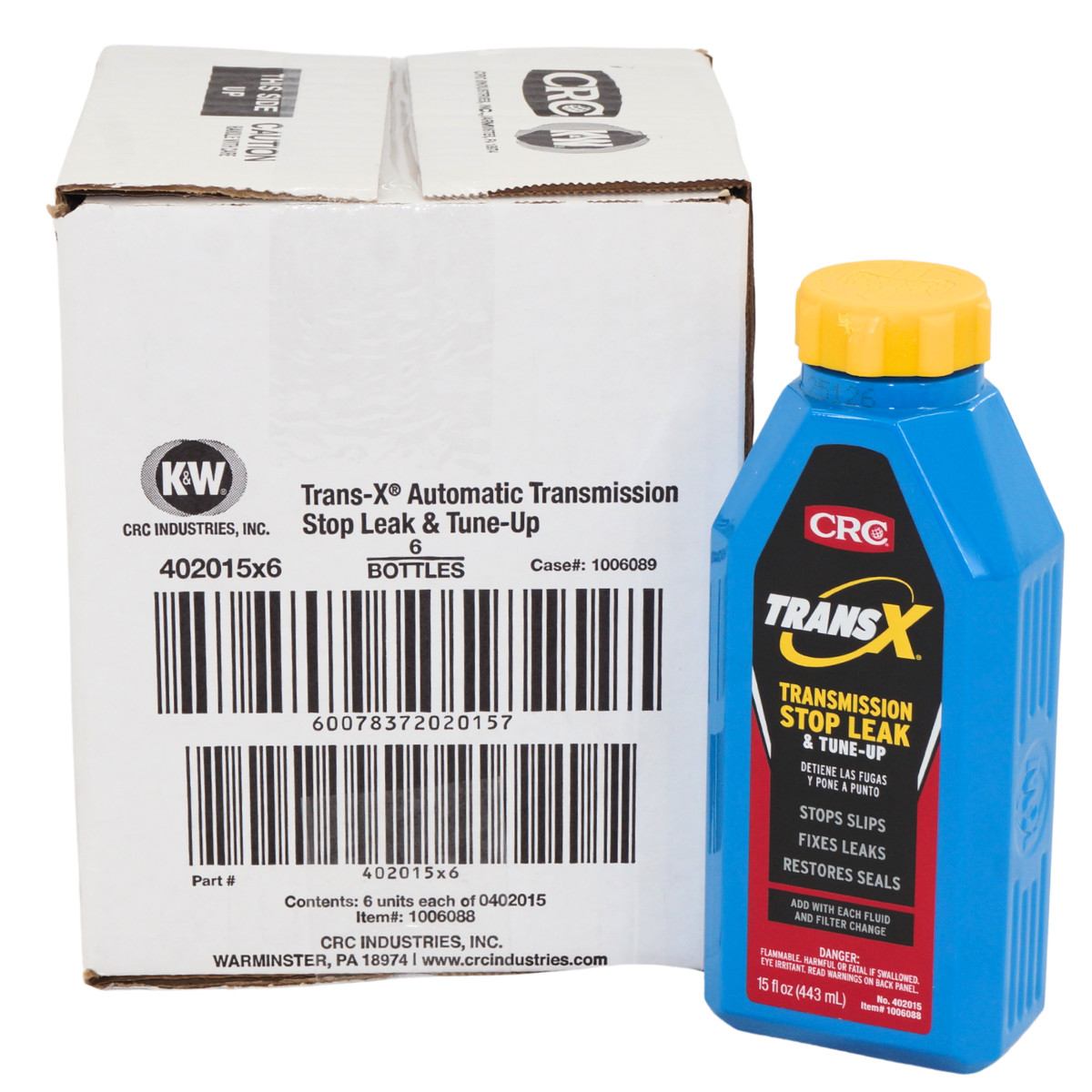 6 Pack of CRC 402015 K&W Trans-X Auto Transmission Stop Leak and Tune Up 15 Oz